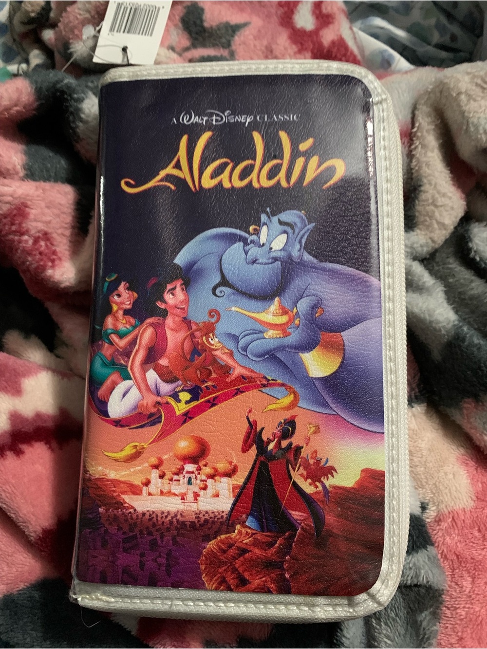 Disney Aladdin VHS Zip Wallet and genie stuffed animal